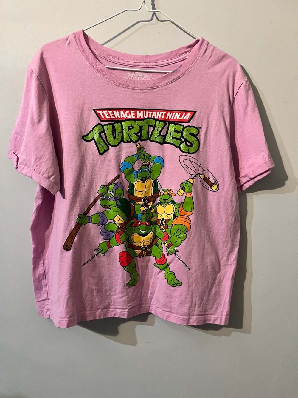 009-0068 Hybrid Apparel Teenage Mutant Ninja Turtles Graphic T-Shirt XL Pink
